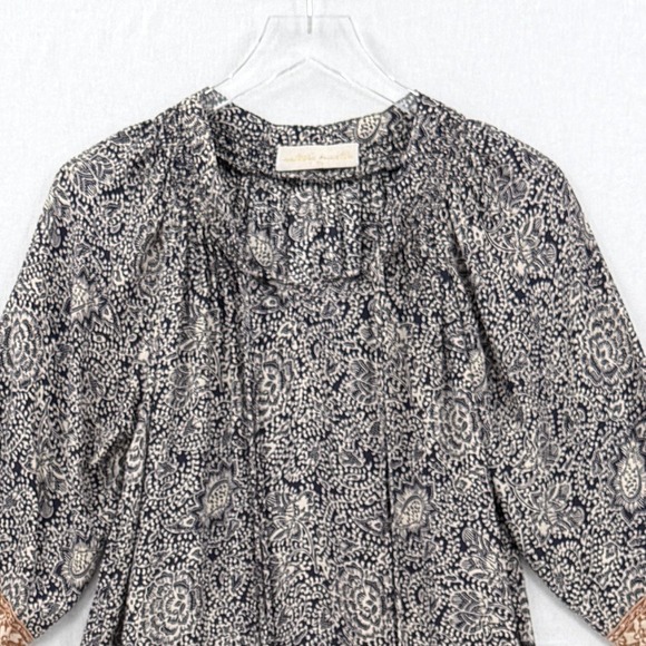 NATALIE MARTIN Stevie Dress Womens XS Blue Cream Silk Floral Boho Mini Smock - Picture 4 of 13